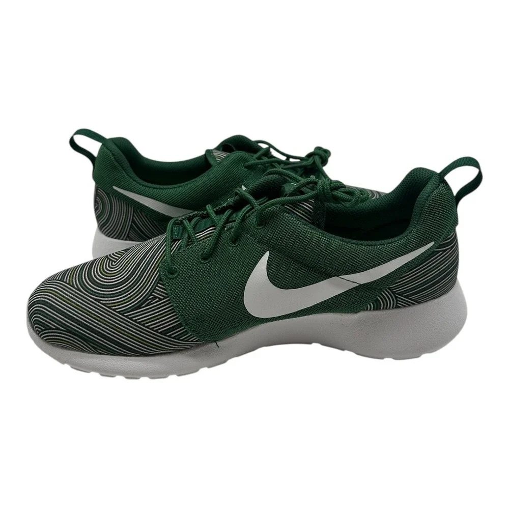 Nike Roshe One‎ Print Running Shoes Mens 9 Gorge Green/White Striped 655206-313